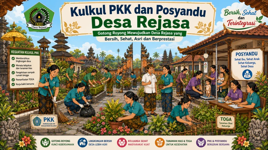 Gerakan Kulkul PKK-Posyandu Giatkan Kebersihan Lingkungan dan Kesiapan Lomba di Desa Rejasa
