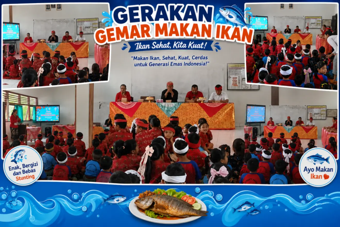 Dinas Perikanan Kabupaten Tabanan Menggelar Gerakan Gemar Makan Ikan di Rejasa